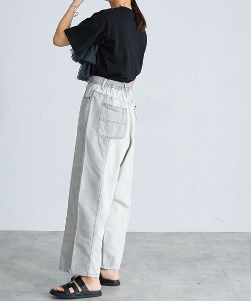 each（イーチ）の「チュールフリルビスチェ付Tシャツ（Tシャツ/カットソー・レディース・ブラック/ホワイト/ブラック系その他7/ホワイト×ブラック・FREE）」の8枚目の写真