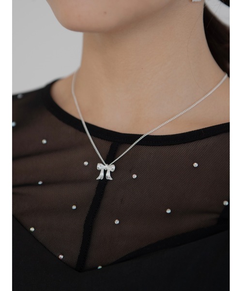 JUMELLE(ジュメロ)の「silver ribbon necklace(ネックレス・レディース・シルバー・FREE)」の6枚目の写真