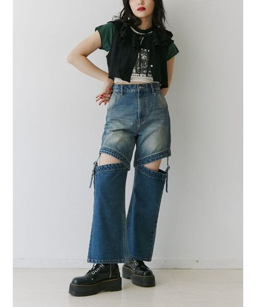 jouetie(ジュエティ)の「エアリーフリルノースリブラウス【セットアップ対応】(シャツ/ブラウス・レディース・イエロー/オフホワイト/ブラック・MEDIUM)」の5枚目の写真