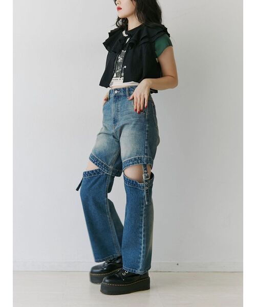 jouetie(ジュエティ)の「エアリーフリルノースリブラウス【セットアップ対応】(シャツ/ブラウス・レディース・イエロー/オフホワイト/ブラック・MEDIUM)」の6枚目の写真