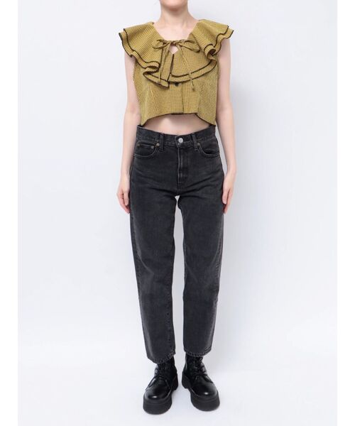 jouetie(ジュエティ)の「エアリーフリルノースリブラウス【セットアップ対応】(シャツ/ブラウス・レディース・イエロー/オフホワイト/ブラック・MEDIUM)」の15枚目の写真