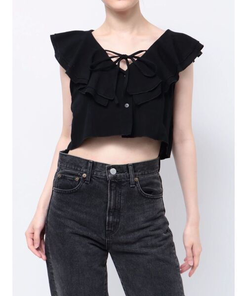 jouetie(ジュエティ)の「エアリーフリルノースリブラウス【セットアップ対応】(シャツ/ブラウス・レディース・イエロー/オフホワイト/ブラック・MEDIUM)」の19枚目の写真