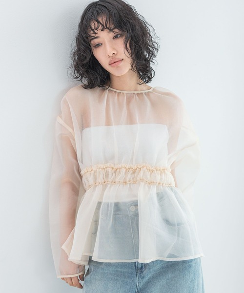 【セール】【FOR I SERIES】オーガンジーブラウス 110825（シャツ/ブラウス）｜LEPSIM（レプシィム）