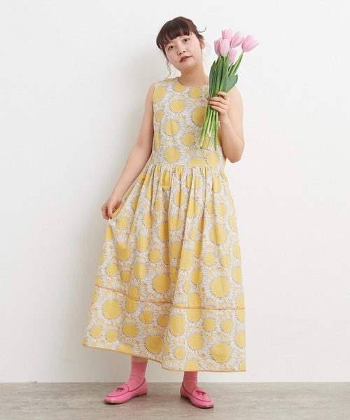 Dot＆Stripes CHILD WOMAN リバティプリント ワンピース AMBIDEX Store ○○リバティプリント パッチワークワンピース(F