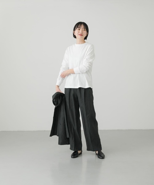 かぐれ（カグレ）の「クルーネック長袖カットソー（Tシャツ/カットソー・レディース・オフホワイト/オートミール・FREE）」の7枚目の写真