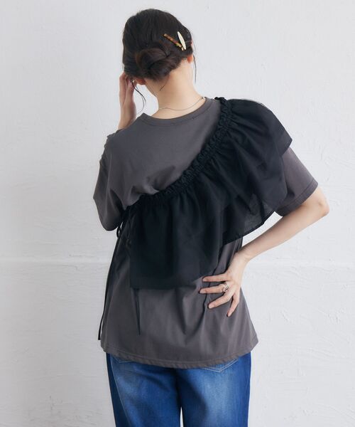 RETRO GIRL(レトロガール)の「ビスチェSETTEE(Tシャツ/カットソー・レディース・オフホワイト/ナチュラル/チャコールグレー・FREE)」の8枚目の写真