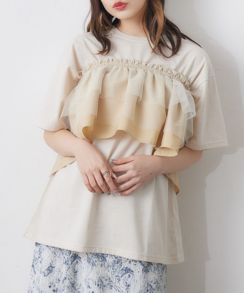RETRO GIRL(レトロガール)の「ビスチェSETTEE(Tシャツ/カットソー・レディース・オフホワイト/ナチュラル/チャコールグレー・FREE)」の3枚目の写真