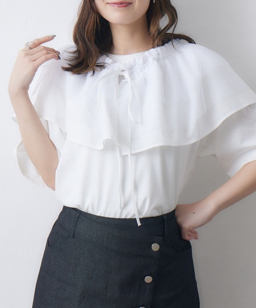 RETRO GIRL(レトロガール)の「ビスチェSETTEE(Tシャツ/カットソー・レディース・オフホワイト/ナチュラル/チャコールグレー・FREE)」の2枚目の写真