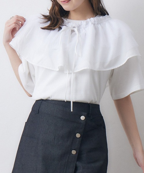 RETRO GIRL(レトロガール)の「ビスチェSETTEE(Tシャツ/カットソー・レディース・オフホワイト/ナチュラル/チャコールグレー・FREE)」の4枚目の写真