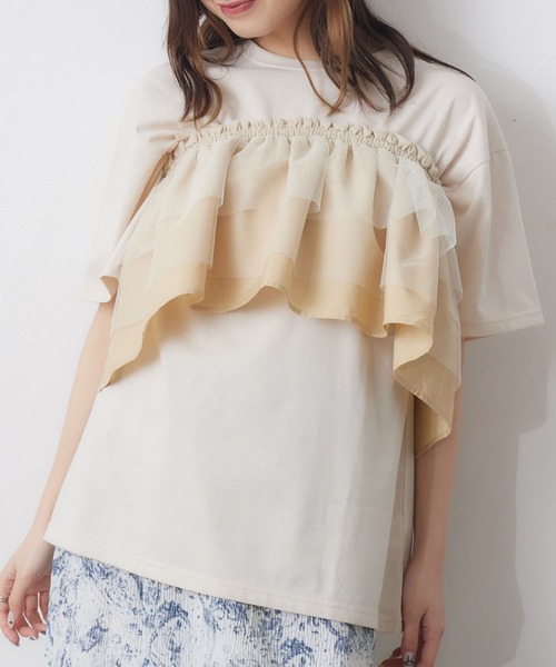 RETRO GIRL(レトロガール)の「ビスチェSETTEE(Tシャツ/カットソー・レディース・オフホワイト/ナチュラル/チャコールグレー・FREE)」の5枚目の写真