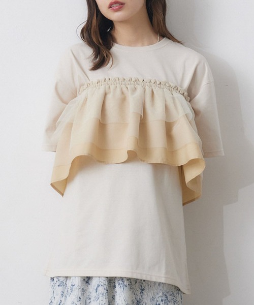 RETRO GIRL(レトロガール)の「ビスチェSETTEE(Tシャツ/カットソー・レディース・オフホワイト/ナチュラル/チャコールグレー・FREE)」の6枚目の写真