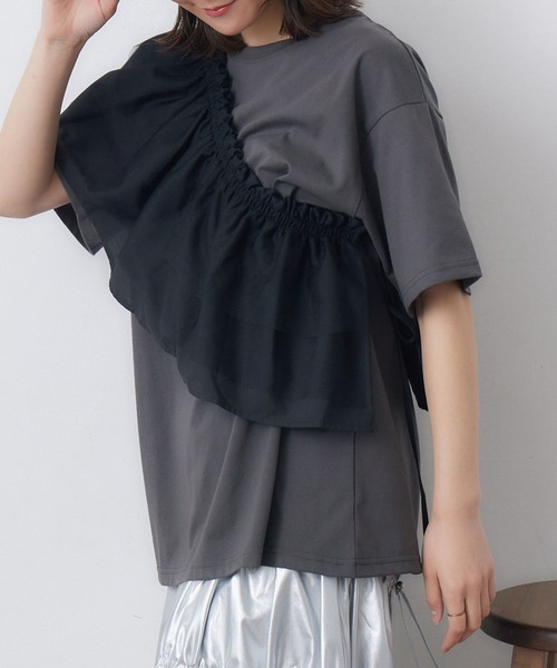 RETRO GIRL(レトロガール)の「ビスチェSETTEE(Tシャツ/カットソー・レディース・オフホワイト/ナチュラル/チャコールグレー・FREE)」の7枚目の写真