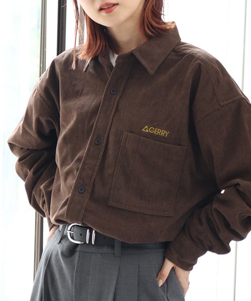 GERRY(ジェリー)の「【GERRY/ジェリー】ワンポイントロゴ ロングスリーブ コーデュロイシャツ(シャツ/ブラウス・メンズ・アイボリー/ネイビー/ブラウン/ダークグレー/マルチ/ワイン・LL/L/M)」の14枚目の写真