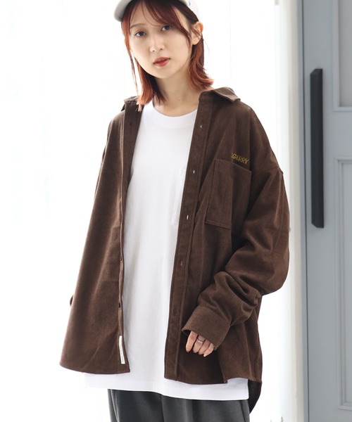 GERRY(ジェリー)の「【GERRY/ジェリー】ワンポイントロゴ ロングスリーブ コーデュロイシャツ(シャツ/ブラウス・メンズ・アイボリー/ネイビー/ブラウン/ダークグレー/マルチ/ワイン・LL/L/M)」の10枚目の写真