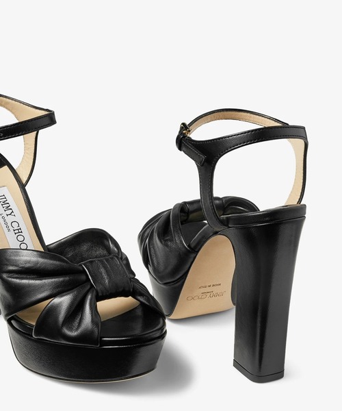 JIMMY CHOO(ジミーチュウ)の「HELOISE 120(サンダル・レディース・ブラック・36/37)」の3枚目の写真