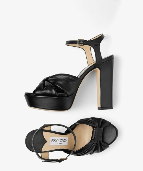 JIMMY CHOO(ジミーチュウ)の「HELOISE 120(サンダル・レディース・ブラック・36/37)」の2枚目の写真