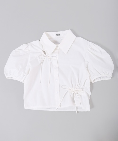PHILLY（フィリー）の「【PHILLY】リボンドロストブラウス（シャツ/ブラウス・レディース・ホワイト/ブルー・FREE）」の13枚目の写真