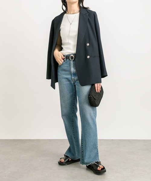 RIVE DROITE（リヴドロワ）の「2wayテレコタンク（タンクトップ・レディース・オフホワイト/グレー系その他/ブラック・FREE）」の8枚目の写真