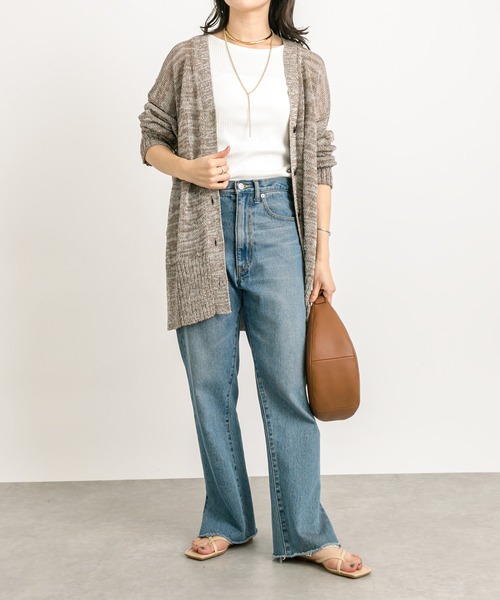 RIVE DROITE（リヴドロワ）の「2wayテレコタンク（タンクトップ・レディース・オフホワイト/グレー系その他/ブラック・FREE）」の9枚目の写真