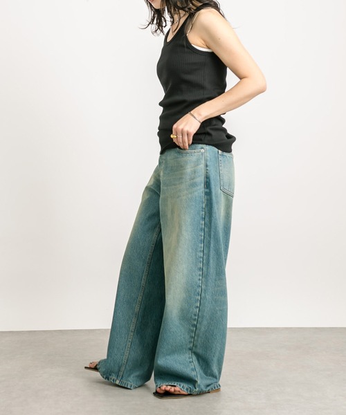 RIVE DROITE（リヴドロワ）の「2wayテレコタンク（タンクトップ・レディース・オフホワイト/グレー系その他/ブラック・FREE）」の14枚目の写真