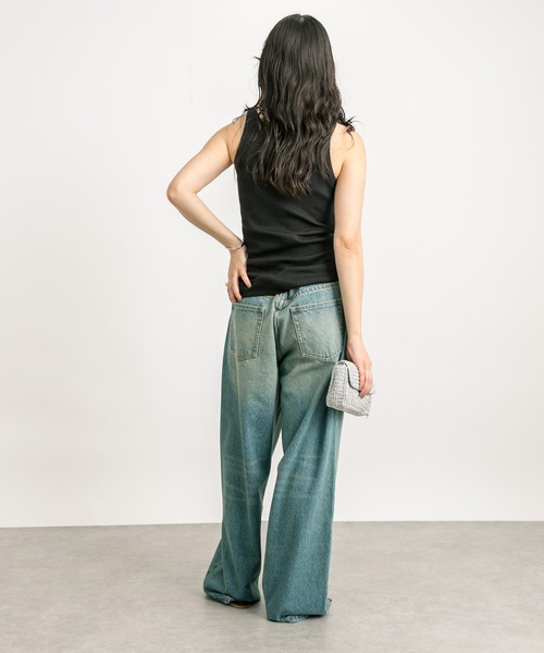 RIVE DROITE（リヴドロワ）の「2wayテレコタンク（タンクトップ・レディース・オフホワイト/グレー系その他/ブラック・FREE）」の15枚目の写真