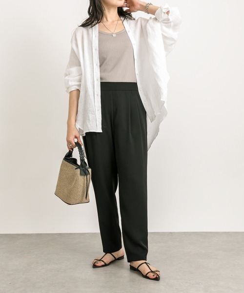 RIVE DROITE（リヴドロワ）の「2wayテレコタンク（タンクトップ・レディース・オフホワイト/グレー系その他/ブラック・FREE）」の21枚目の写真