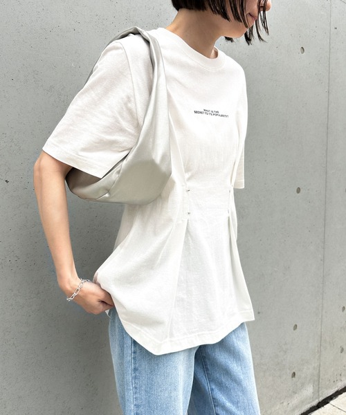 select MOCA(セレクトモカ)の「フロントホックTシャツ(Tシャツ/カットソー・レディース・ブラック/オフホワイト・MEDIUM/LARGE)」の4枚目の写真