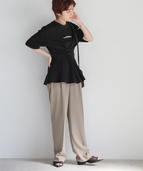 select MOCA(セレクトモカ)の「フロントホックTシャツ(Tシャツ/カットソー・レディース・ブラック/オフホワイト・MEDIUM/LARGE)」の15枚目の写真
