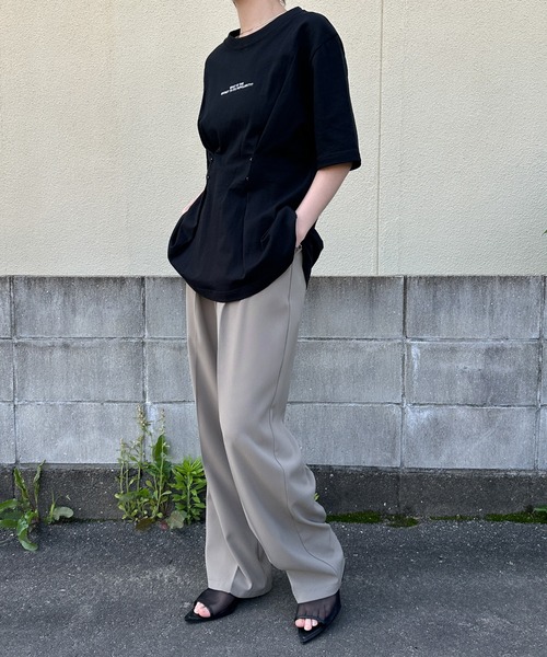 select MOCA(セレクトモカ)の「フロントホックTシャツ(Tシャツ/カットソー・レディース・ブラック/オフホワイト・MEDIUM/LARGE)」の18枚目の写真