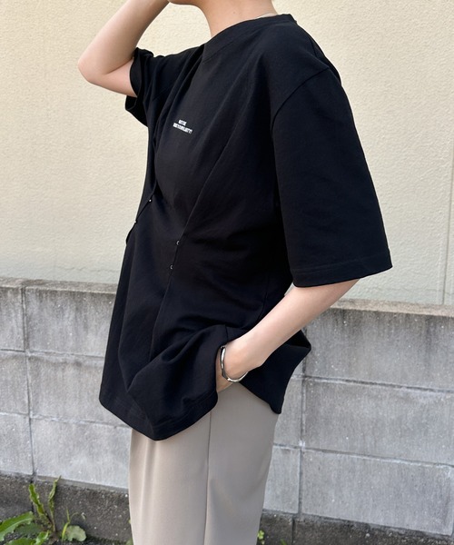 select MOCA(セレクトモカ)の「フロントホックTシャツ(Tシャツ/カットソー・レディース・ブラック/オフホワイト・MEDIUM/LARGE)」の19枚目の写真