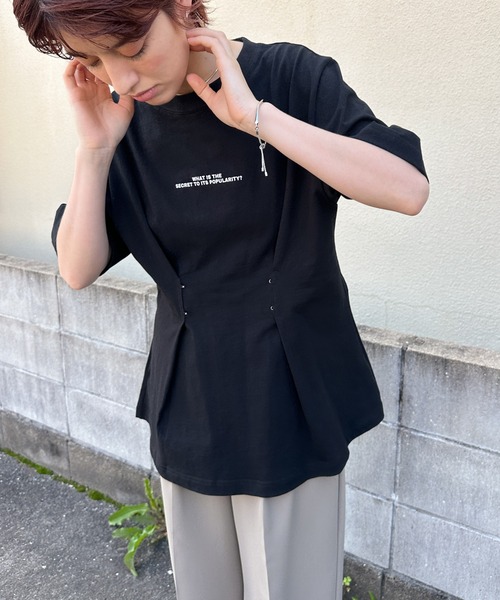 select MOCA(セレクトモカ)の「フロントホックTシャツ(Tシャツ/カットソー・レディース・ブラック/オフホワイト・MEDIUM/LARGE)」の16枚目の写真