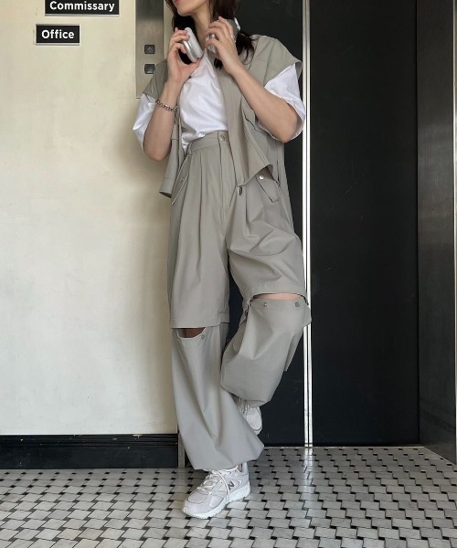 WILLFULLY（ウィルフリー）の「flap pocket change formation PT（その他パンツ・レディース・ホワイト/ブラック/カーキ・FREE）」の3枚目の写真