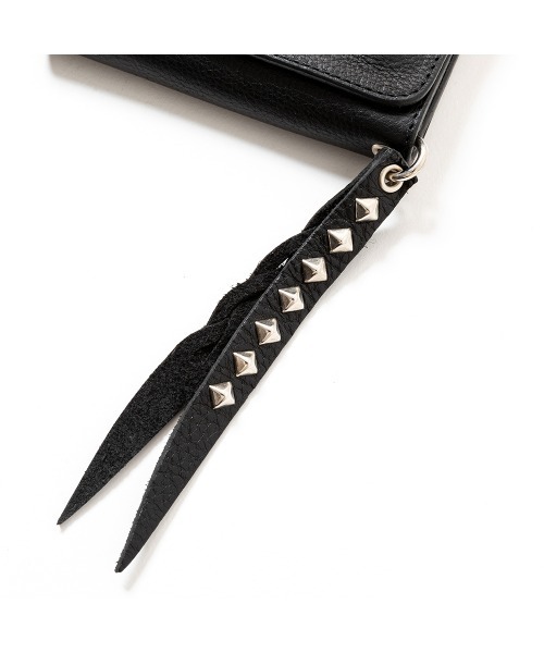 小物 CALEE STUDS LEATHER FLAP HALF WALLET CALEE - 【ラスト1点】STUDS LEATHER FLAP HALF WALLET (BLACK