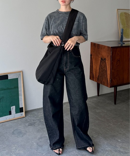 feepur（フェピュール）の「ピグメントルーズポケTee（Tシャツ/カットソー・レディース・オフホワイト/ブルー/チャコールグレー・MEDIUM）」の5枚目の写真