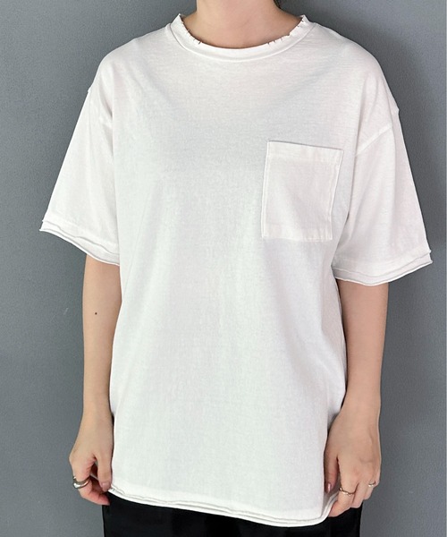 feepur（フェピュール）の「ピグメントルーズポケTee（Tシャツ/カットソー・レディース・オフホワイト/ブルー/チャコールグレー・MEDIUM）」の20枚目の写真
