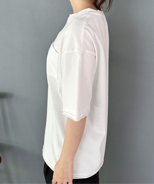 feepur（フェピュール）の「ピグメントルーズポケTee（Tシャツ/カットソー・レディース・オフホワイト/ブルー/チャコールグレー・MEDIUM）」の21枚目の写真