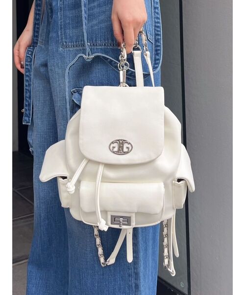 GYDA（ジェイダ）の「ポケットデザインミニリュック（バックパック/リュック・レディース・オフホワイト/ブラック・FREE）」の2枚目の写真