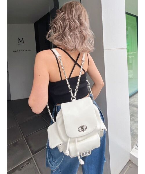 GYDA（ジェイダ）の「ポケットデザインミニリュック（バックパック/リュック・レディース・オフホワイト/ブラック・FREE）」の11枚目の写真