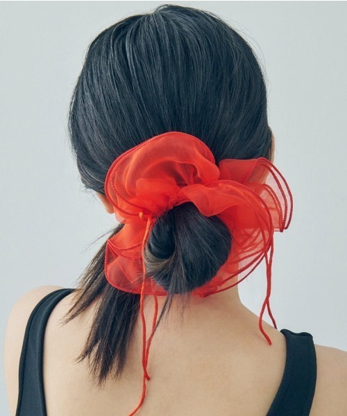 GOLDY(ゴールディ)の「【GOLDY】リボン ハング チュール ビッグ シュシュ / 6240402(シュシュ・レディース・ピンク/ブルー/ブラック/ホワイト/レッド/ライトピンク/グリーン・FREE)」の7枚目の写真