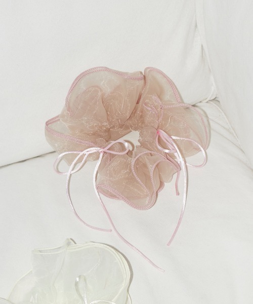 GOLDY(ゴールディ)の「【GOLDY】リボン ハング チュール ビッグ シュシュ / 6240402(シュシュ・レディース・ピンク/ブルー/ブラック/ホワイト/レッド/ライトピンク/グリーン・FREE)」の5枚目の写真