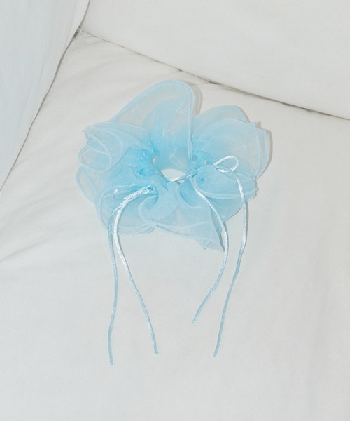 GOLDY(ゴールディ)の「【GOLDY】リボン ハング チュール ビッグ シュシュ / 6240402(シュシュ・レディース・ピンク/ブルー/ブラック/ホワイト/レッド/ライトピンク/グリーン・FREE)」の4枚目の写真