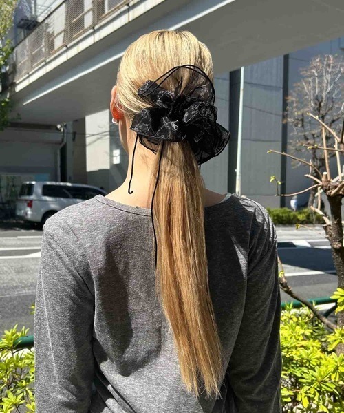 GOLDY(ゴールディ)の「【GOLDY】リボン ハング チュール ビッグ シュシュ / 6240402(シュシュ・レディース・ピンク/ブルー/ブラック/ホワイト/レッド/ライトピンク/グリーン・FREE)」の15枚目の写真