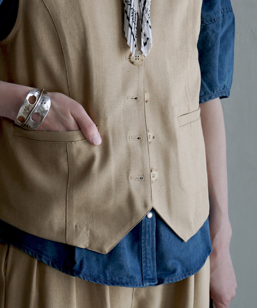 apartment department（アパートメントデパートメント）の「Vネックベスト（ベスト・レディース・ブラック/ベージュ・M）」の4枚目の写真