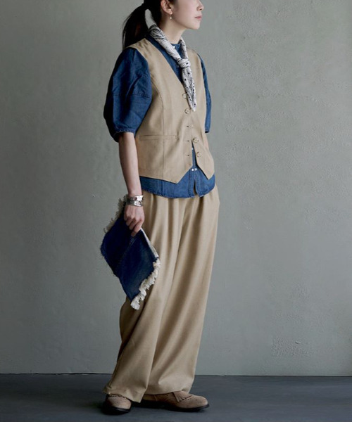 apartment department（アパートメントデパートメント）の「Vネックベスト（ベスト・レディース・ブラック/ベージュ・M）」の5枚目の写真