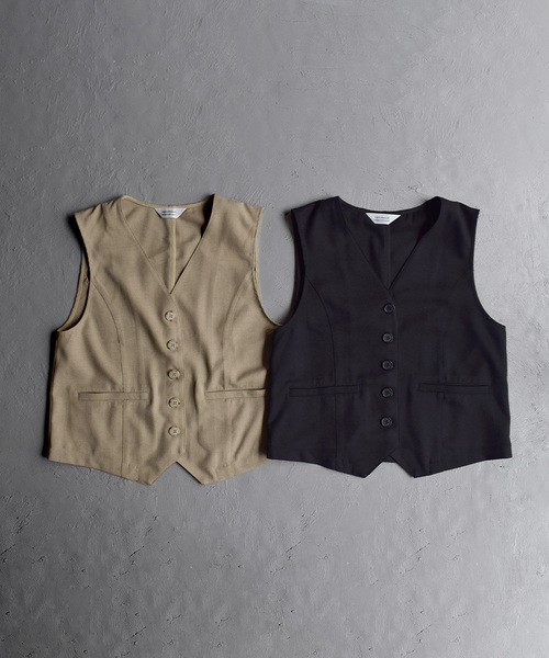 apartment department（アパートメントデパートメント）の「Vネックベスト（ベスト・レディース・ブラック/ベージュ・M）」の11枚目の写真