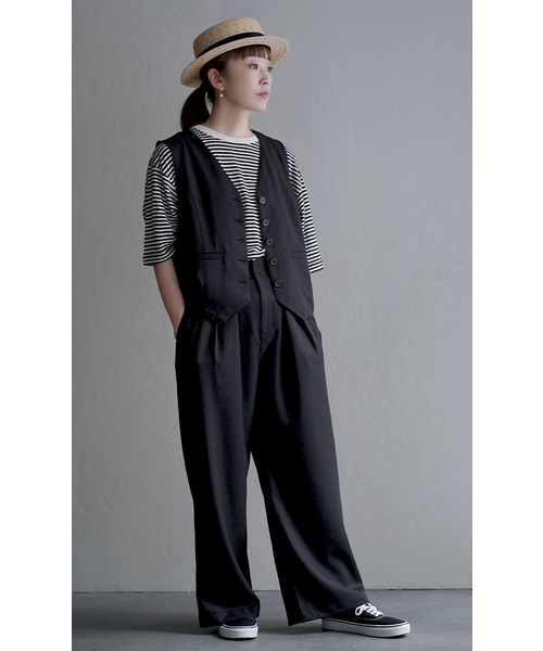 apartment department（アパートメントデパートメント）の「Vネックベスト（ベスト・レディース・ブラック/ベージュ・M）」の13枚目の写真