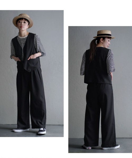 apartment department（アパートメントデパートメント）の「Vネックベスト（ベスト・レディース・ブラック/ベージュ・M）」の14枚目の写真