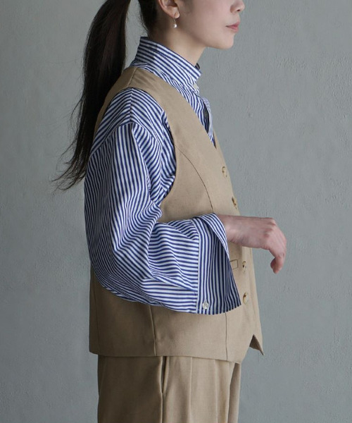 apartment department（アパートメントデパートメント）の「Vネックベスト（ベスト・レディース・ブラック/ベージュ・M）」の18枚目の写真