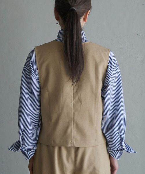 apartment department（アパートメントデパートメント）の「Vネックベスト（ベスト・レディース・ブラック/ベージュ・M）」の19枚目の写真