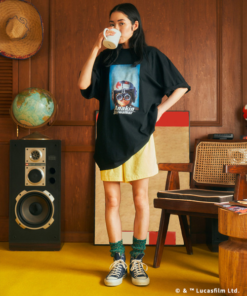 JOURNAL STANDARD(ジャーナルスタンダード)の「《追加》STAR WARS / スターウォーズ PRINT TEE(Tシャツ/カットソー・メンズ・ホワイト/ブラック/ライトホワイト/ホワイト系その他/ブラック系その他/ブラックミックス/ホワイト×ホワイト/ブラック×ブラック/スミクロ・MEDIUM/LARGE/X-LARGE)」の10枚目の写真